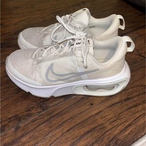 Nike Cream Sneakers with Gray Swoosh